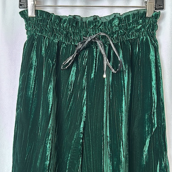 Marella Gorgeous Forest Green Velvet Wide Leg Pants Trousers **Size 2** 🌺🌺 - Picture 3 of 4